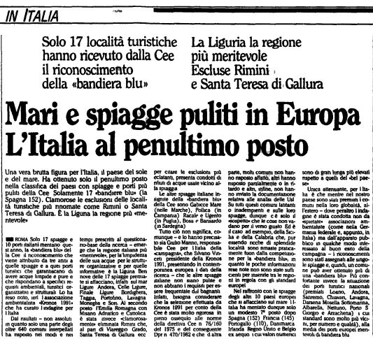bandiera blu a ugento 1989