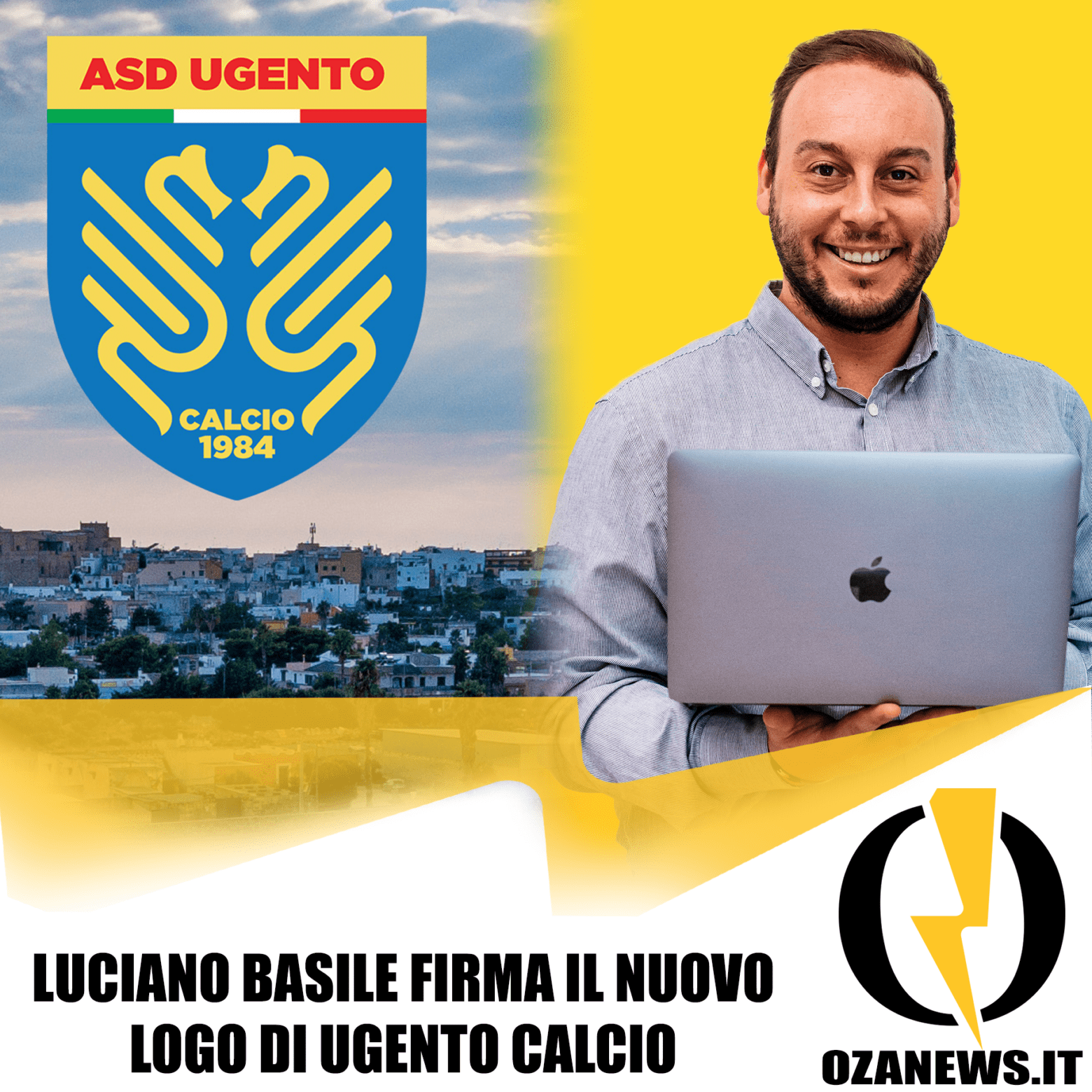 luciano basile firma il nuovo logo di ugento calcio